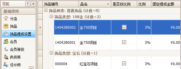 珠寶首飾銷售管理軟件提成設置，藍格珠寶首飾銷售管理軟件